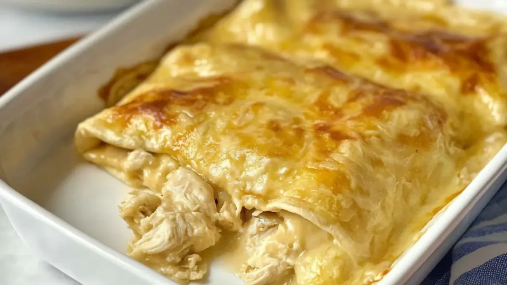 Creamy White Chicken Enchiladas