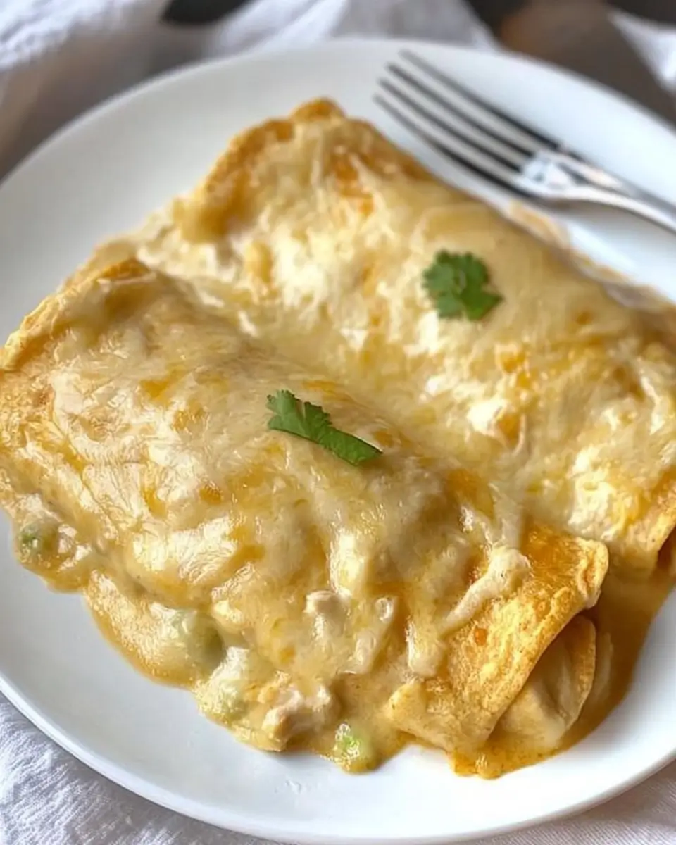 Creamy White Chicken Enchiladas