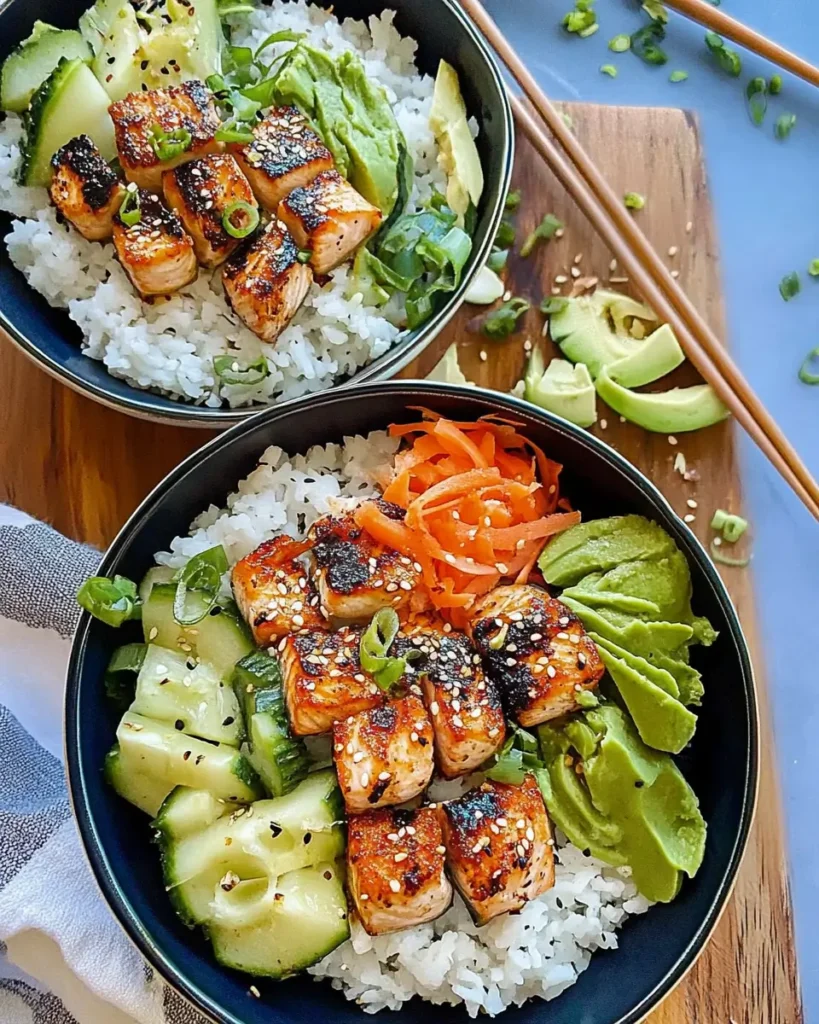 Crispy Spicy Salmon Bowls 