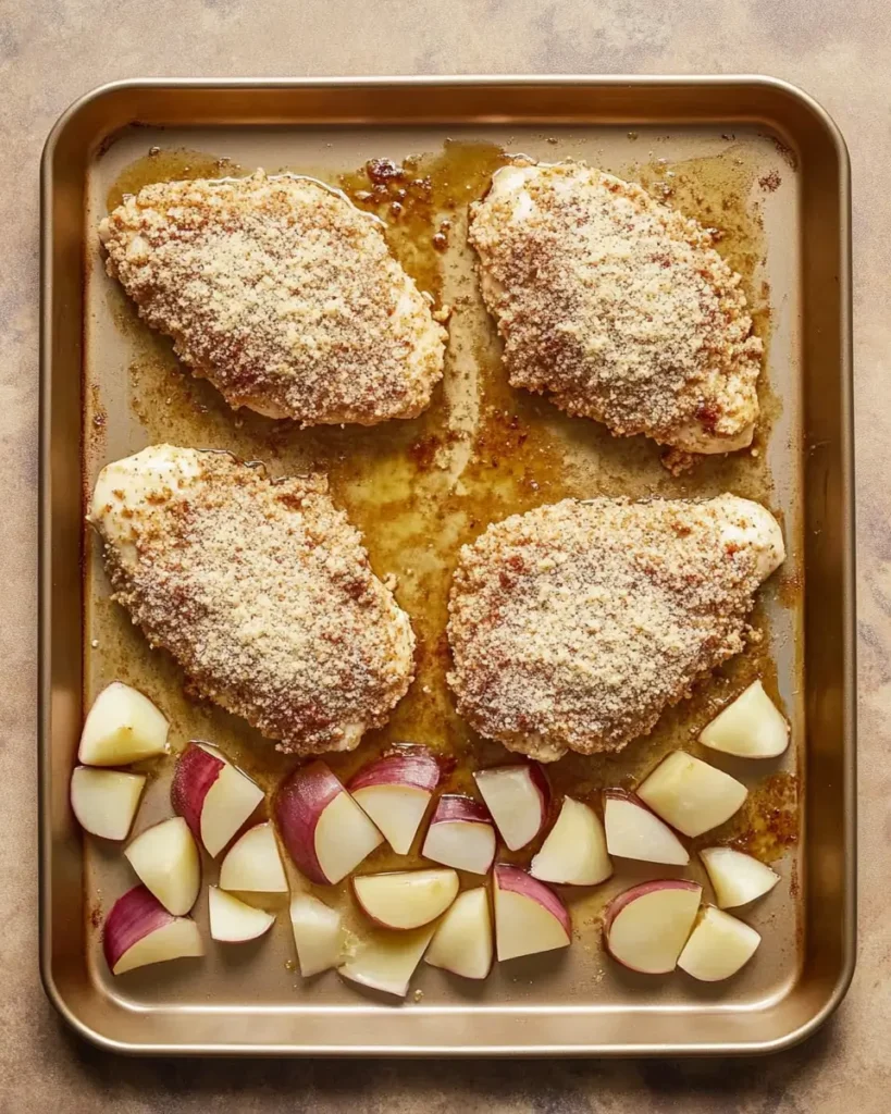 Parmesan Crusted Chicken Sheet Pan