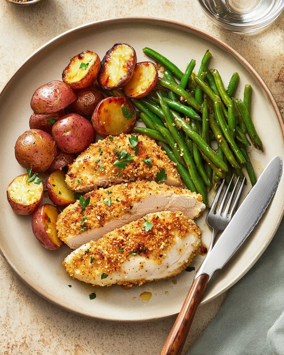 Parmesan Crusted Chicken Sheet Pan